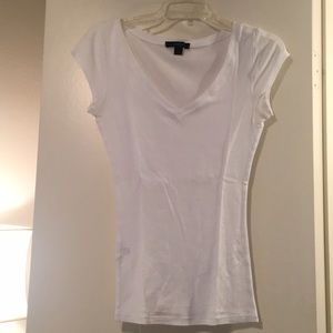 Super soft white V neck tee